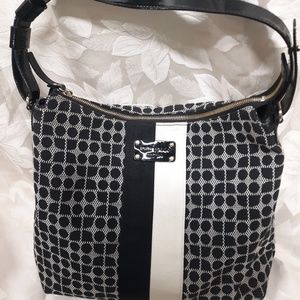 Vintage Kate Spade Dot Noel Handbag Blk White S337